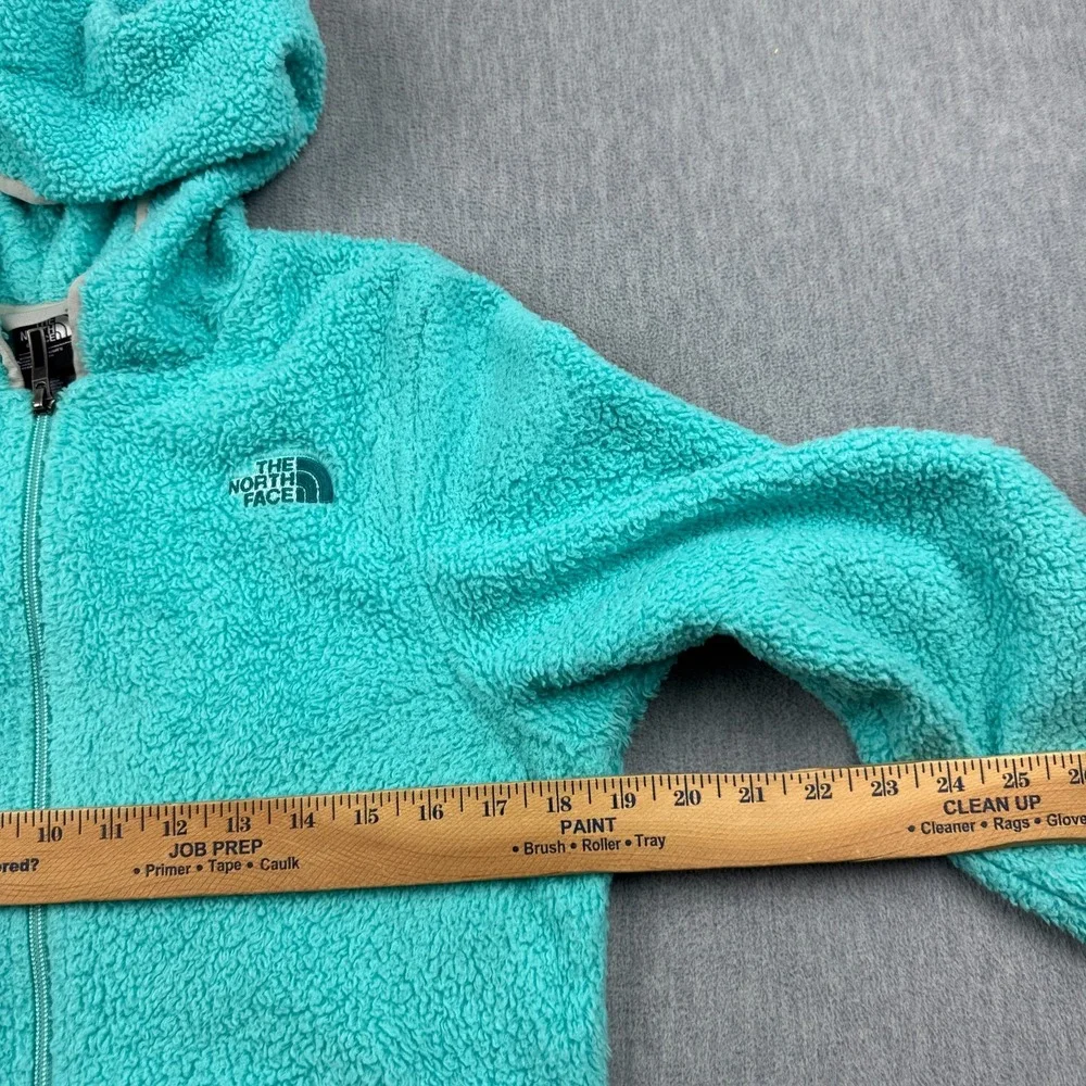The North Face Jacket Womens Small Blue Small Teddy Fleece Full Zip Hood Pockets